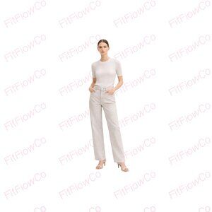 ZARA Metallic Straight-Leg Jeans – Silver Wash  US 4 / EU 36  EUC